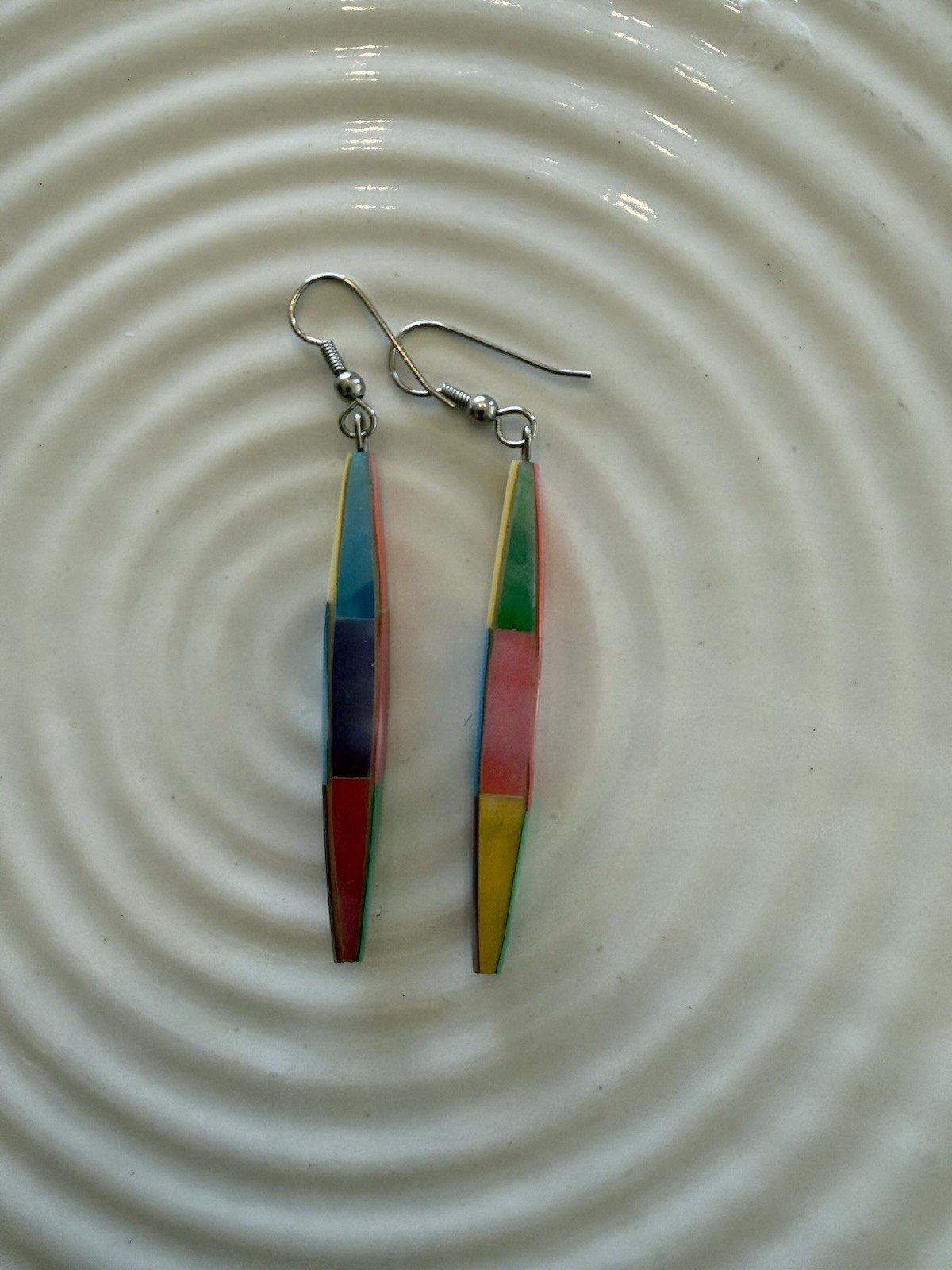 Multi-color Pastel Rainbow Iridescent Dangle Drop Earrings