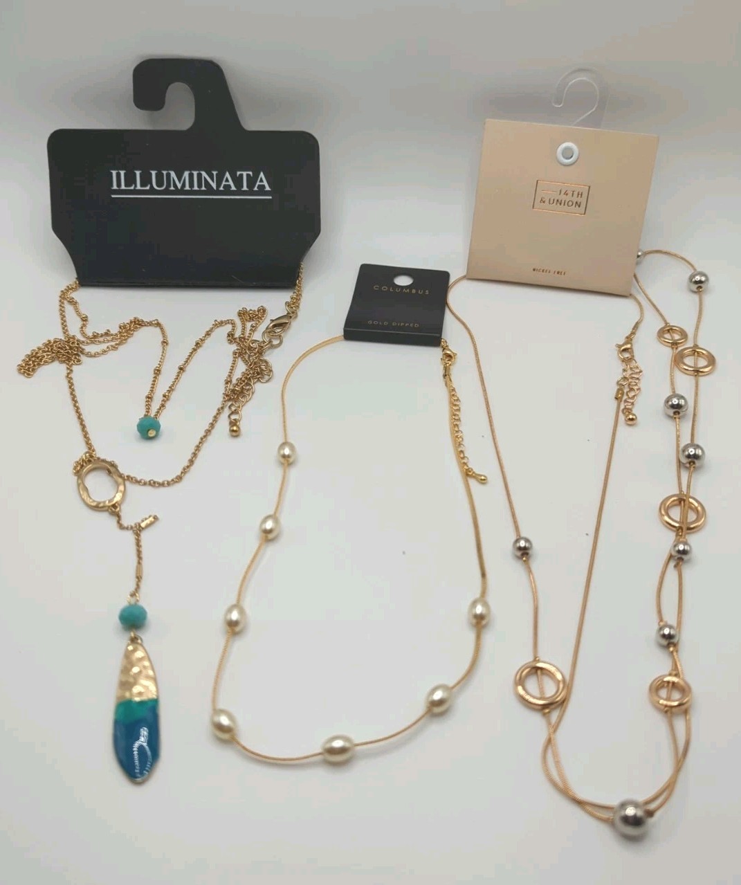 Fashion Jewelry Necklace Bundle Lot Of 3 Gold Tone NWT All Occasions Styles
