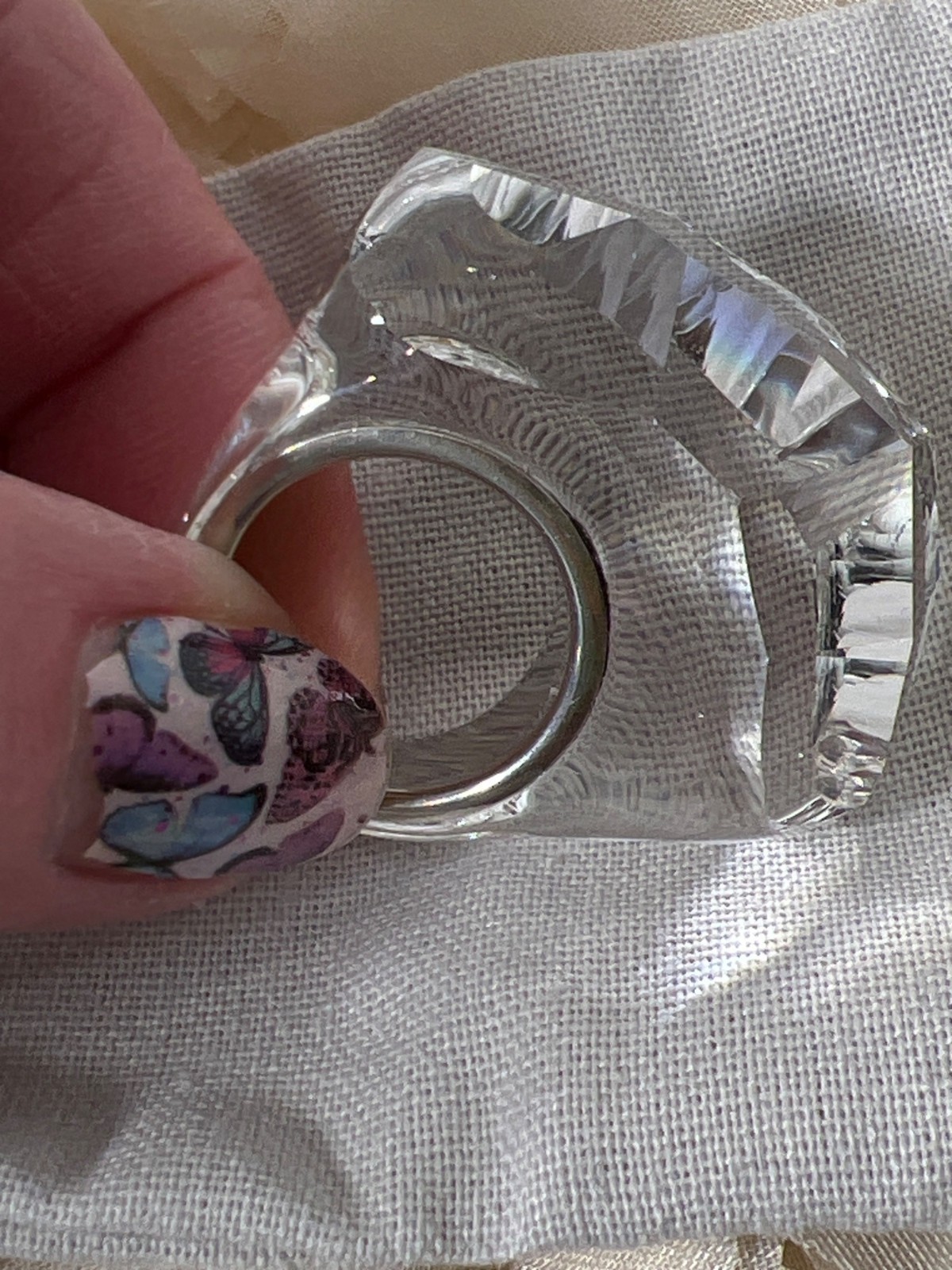 VINTAGE DANIEL SWAROVSKI Crystal Nepal Ring Ladies Sz 6 846369 NWOT