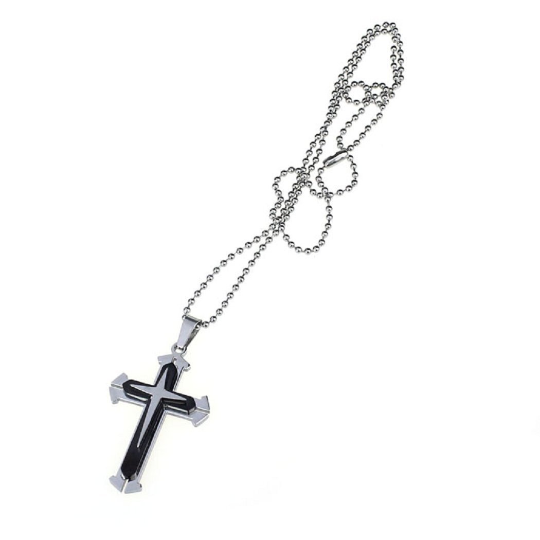 Men’s and Women’s Stainless Steel Necklaces Cross Pendant Necklaces Whit Chain