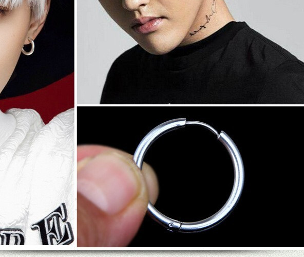 Titanium Steel Hoop Earrings Women Men Earrings Unisex Pair Thin Huggie