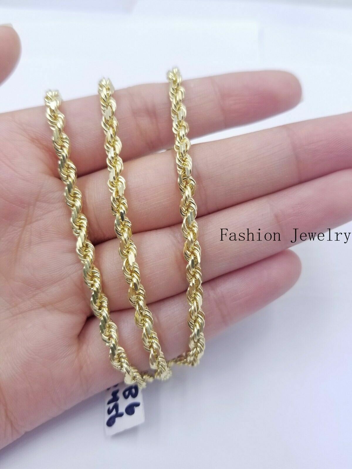10k Yellow Gold Rope Chain Necklace 18″-30″ Men Women 4mm-10mm Real Gold Sale