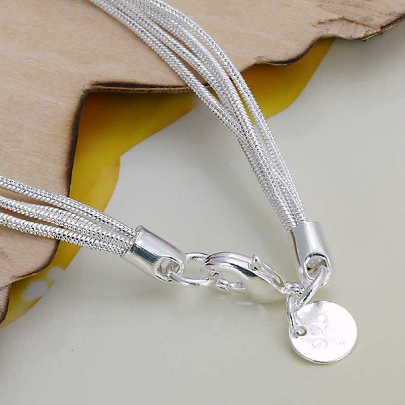 Unisex Women’s 925 Sterling Silver Bracelet Adjustable Size Lobster L5