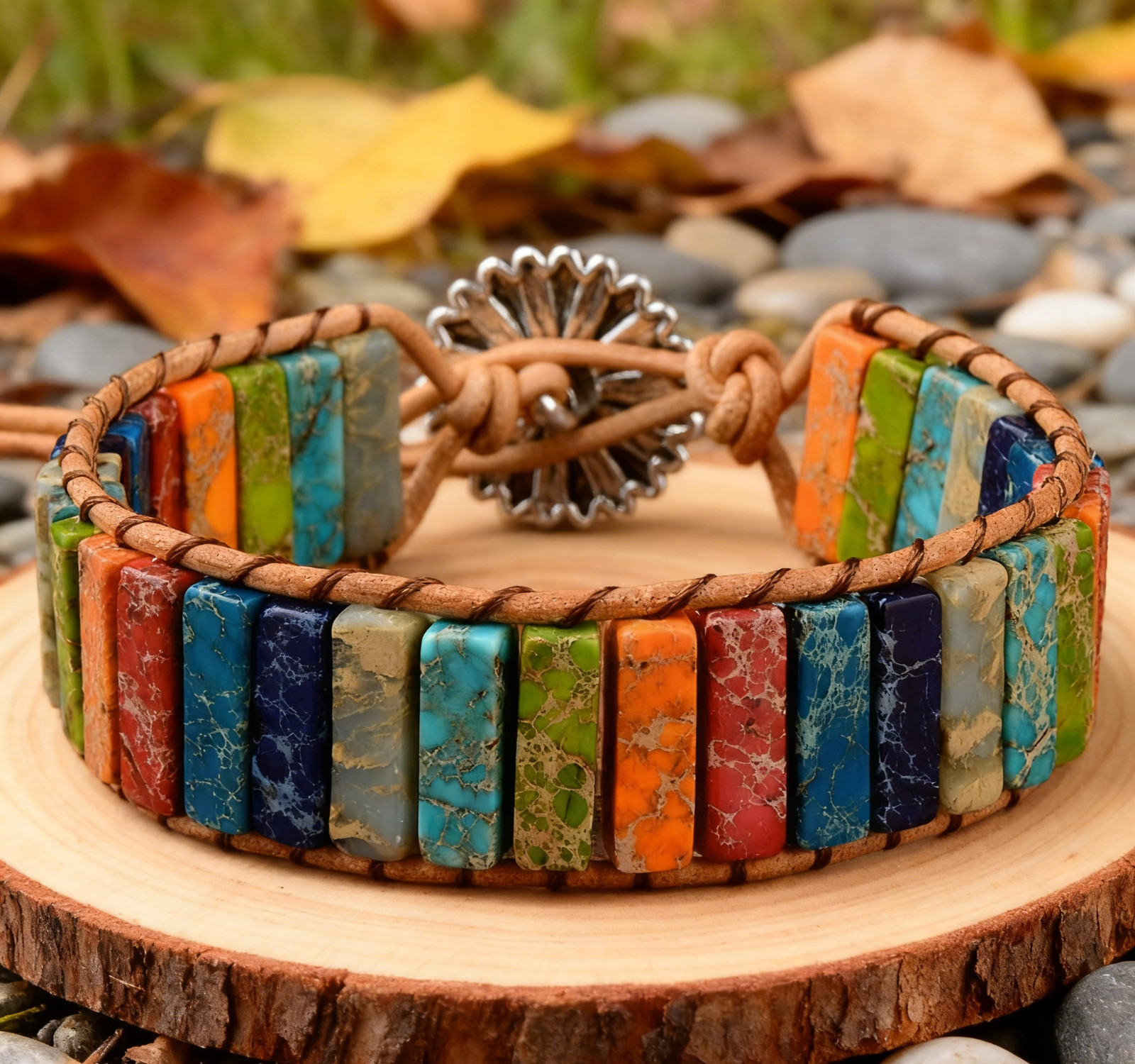 Galaxy Sea Sediment Jasper Bracelet Natural Gemstone Healing Crystal Jewelry