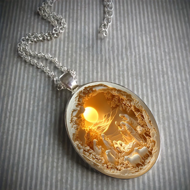 Elegant Crystal Necklace Christmas Easter Universal Pendant