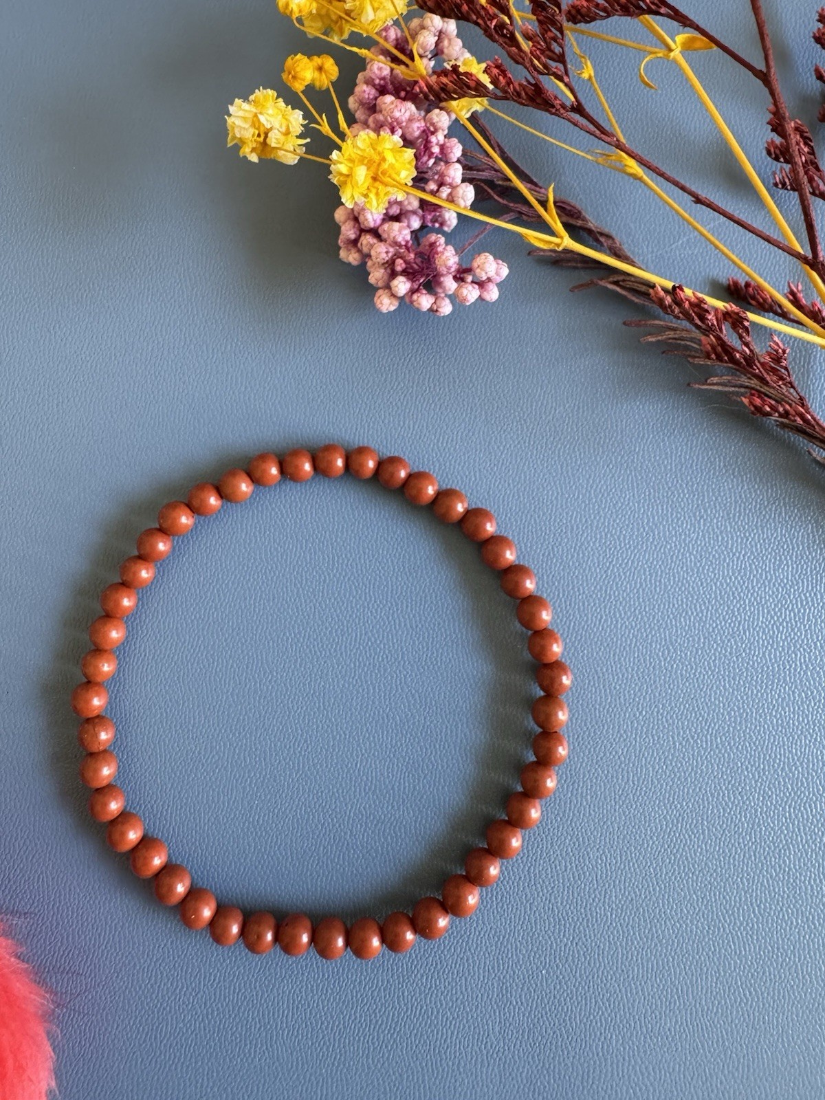 4mm Natural Red Jasper Bracelet