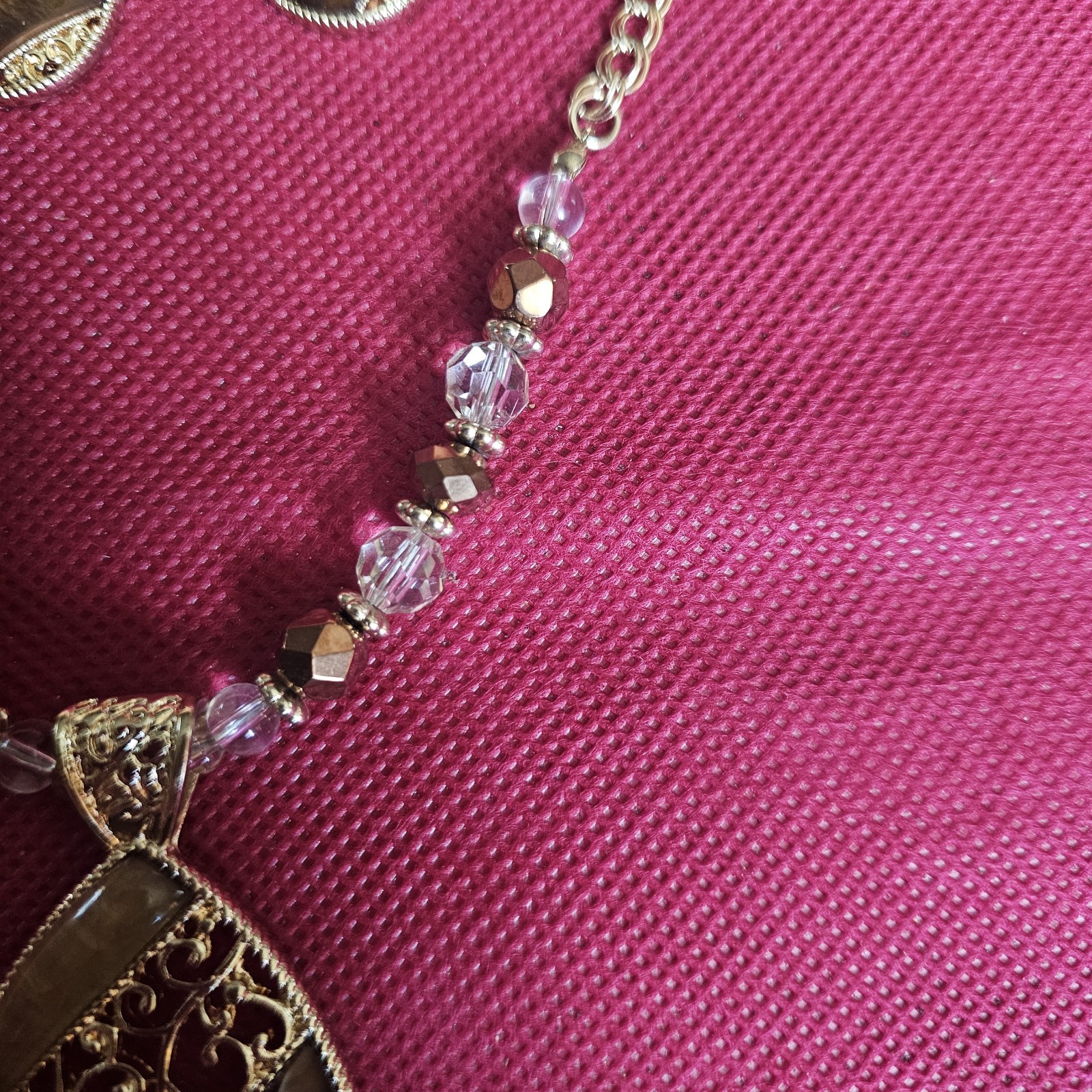 New without tags Goldtone Abalone Necklace and Earrings set- Free S&H