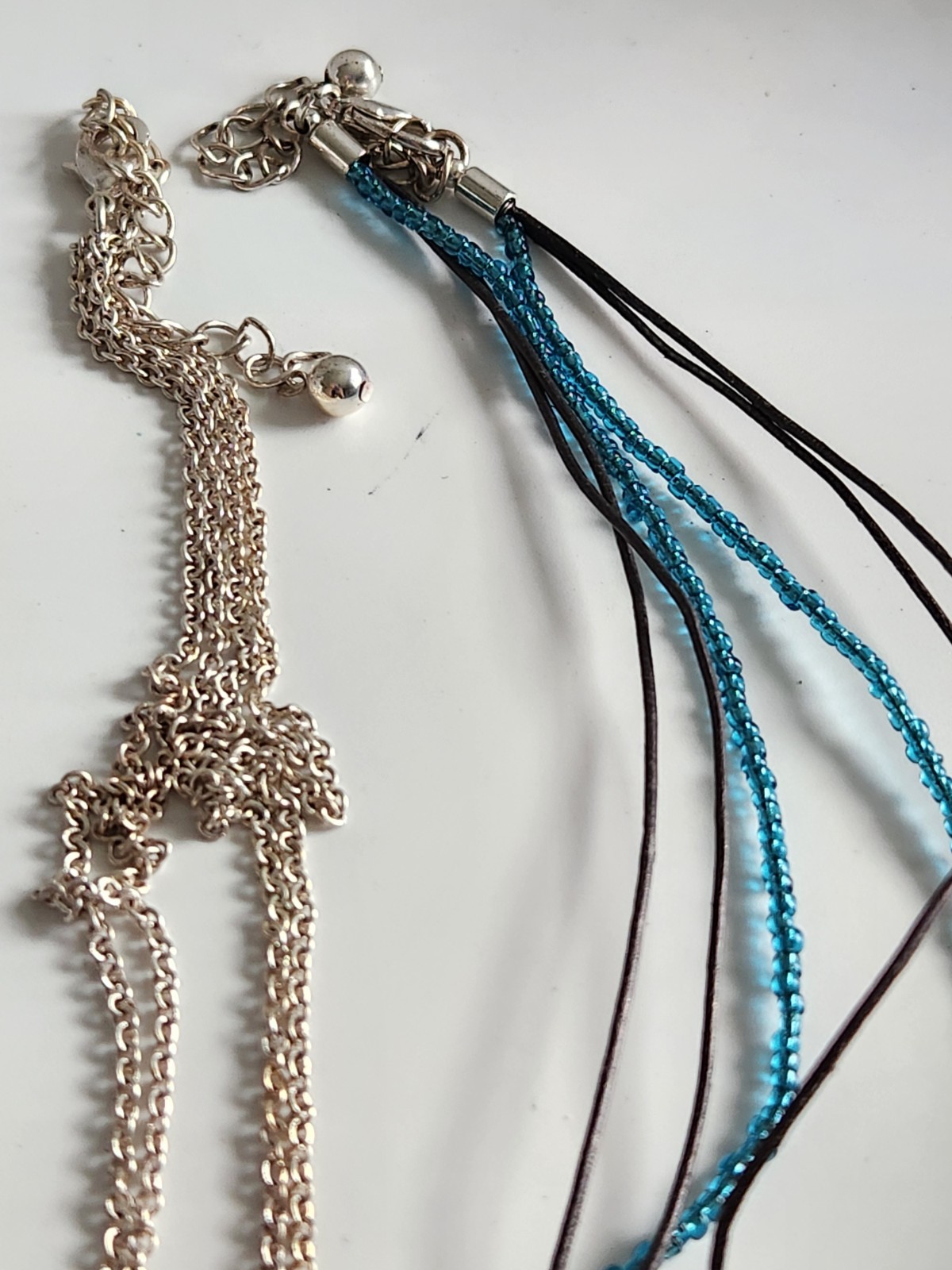 Kenneth Cole Set Of Two Silvertone Multicolored Necklaces 16-19″