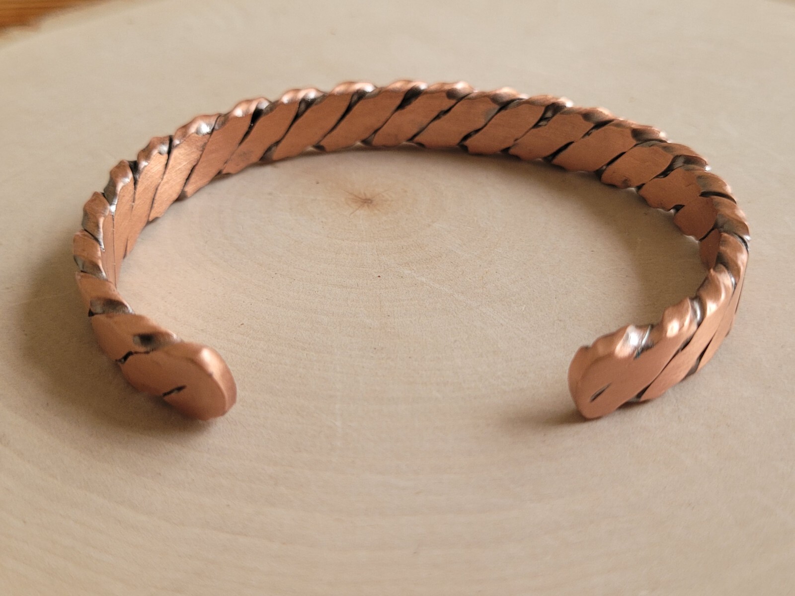 2 Pack Matte Pure Copper Magnetic Bracelet Arthritis Pain Therapy Twist Cuff