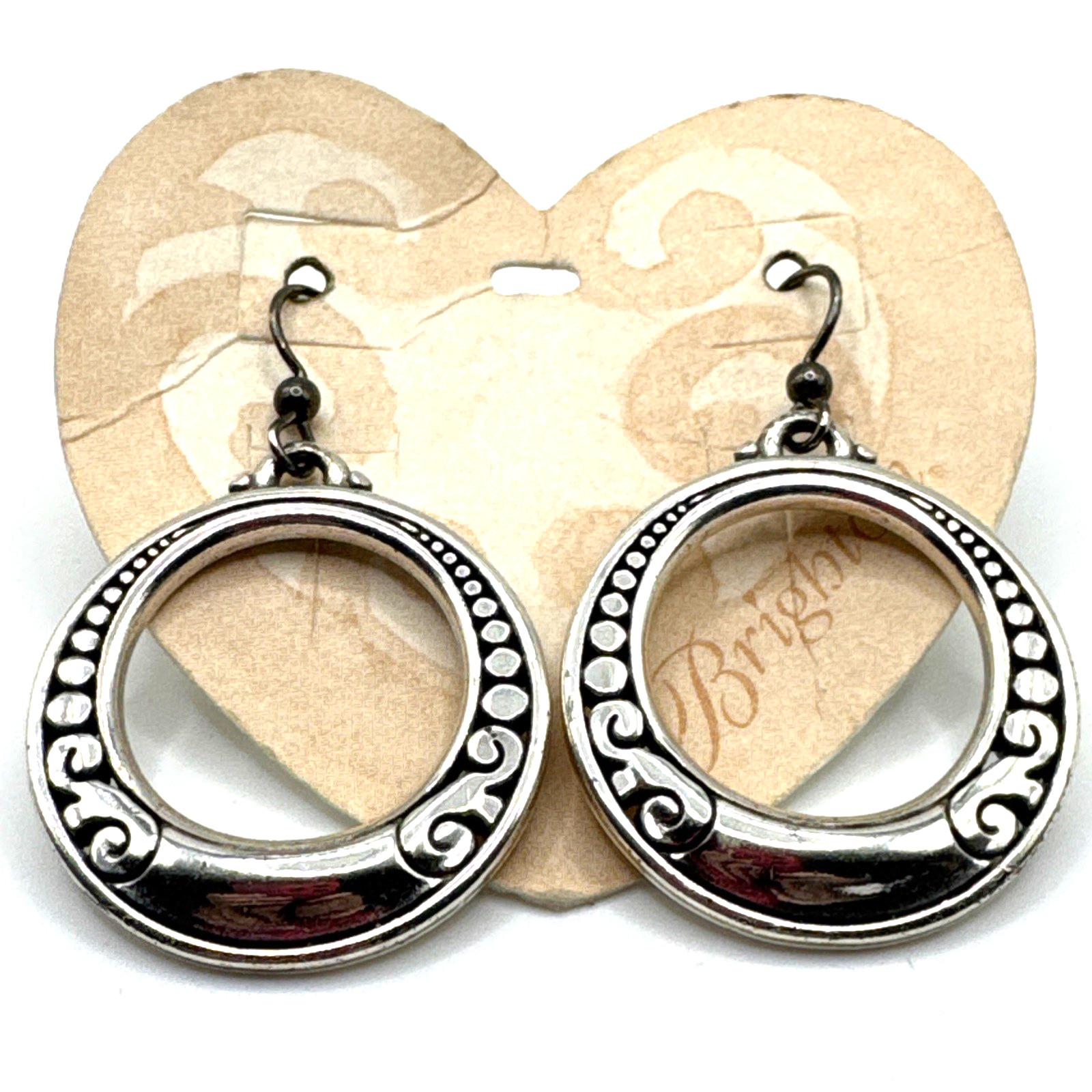 Brighton Ala Mode Contempo Hoops Silver French Wire Earrings NWT