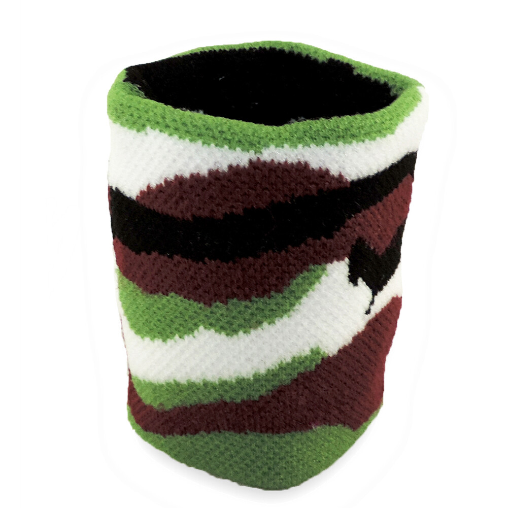 Two (2) Camouflage Camo Stretchy Wristbands Army Hunting Woodland Sweatband