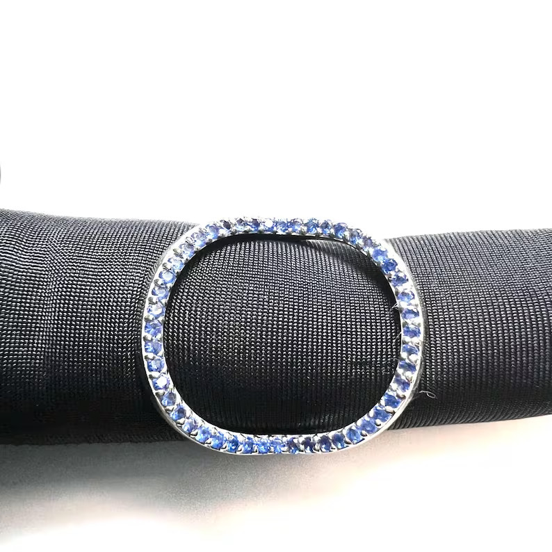 3 in 1 Simulated Gemstone Ring 925 Sterling Silver Green Blue Pink Stack Ring
