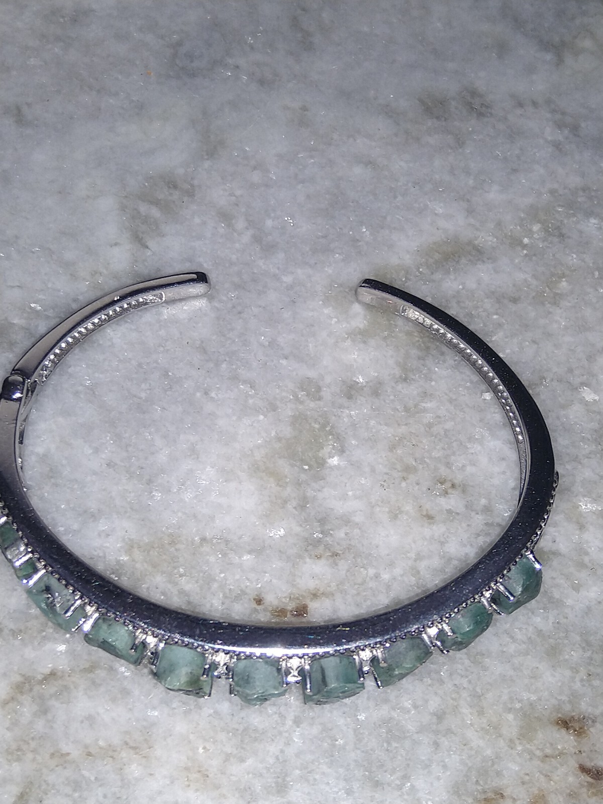 KAGEM ZAMBIAN ORGANIC Roughcut Bracelet/Stainless Steel (7.25″) 21.00 ctw
