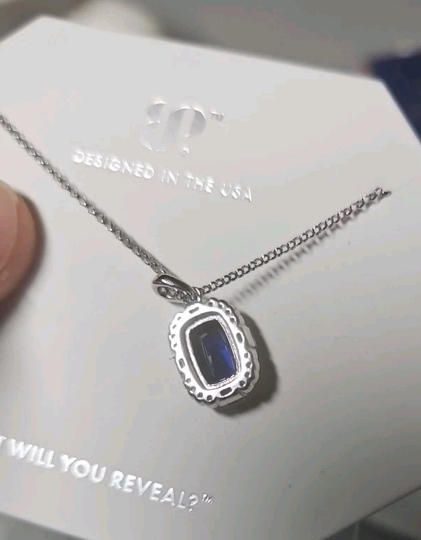 Bomb Party Sept 2024 Lab Sapphire 925 Sterling Necklace Giving Glamorous
