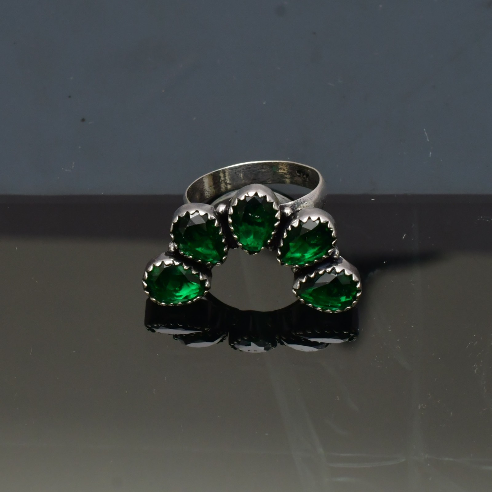 Chrome Diopside(Lab-Created)Gemstone 925 sterling silver Handmade Ring- All Size