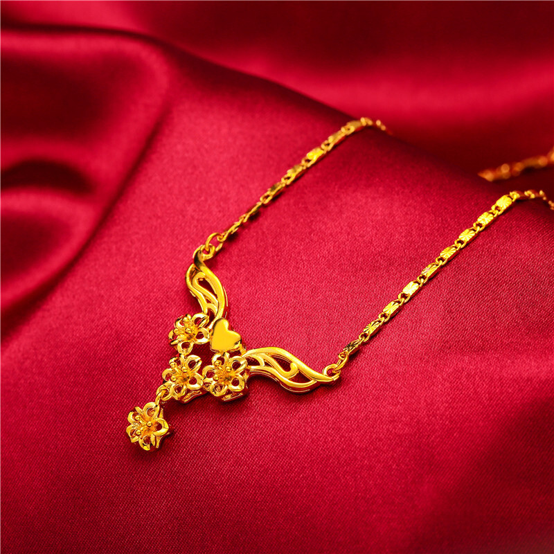 Women’s 22K 24K Thai Baht Yellow Gold Gp Filled Necklace Jewelry