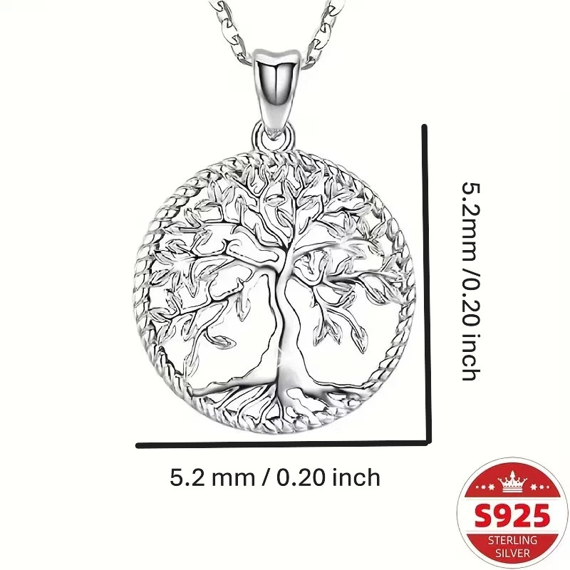 925 Sterling Silver Womens Tree of Life Necklace Pendant