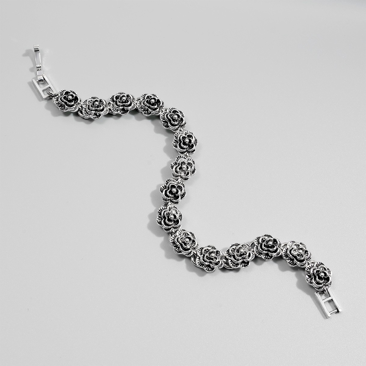 Vintage 3D Rose Floral Bracelet Antique Gold/Silver Plated Women’s Gift