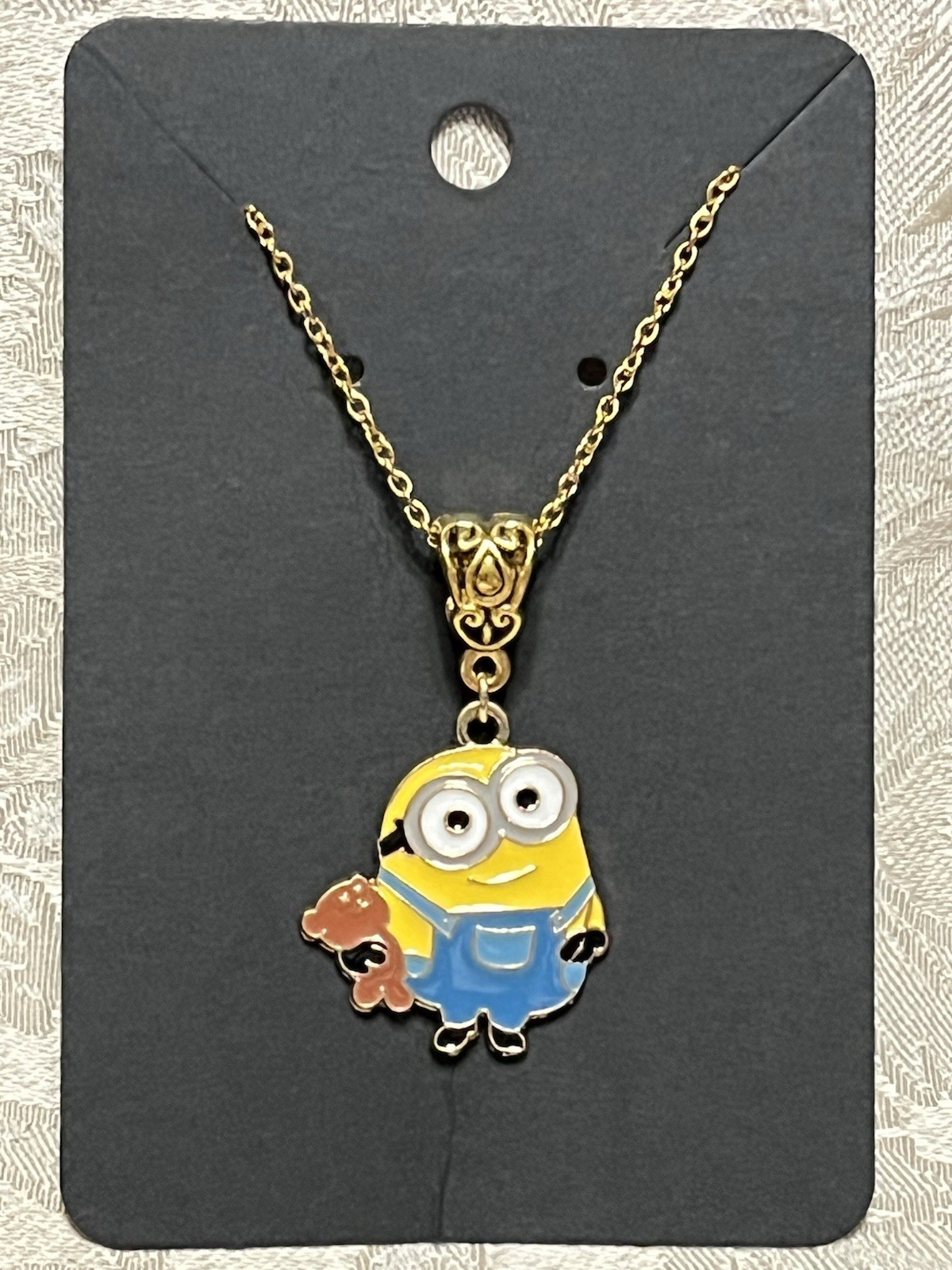 Cartoon Minions Charm Pendant Gold Necklace Fashion Festival Novelty Jewelry