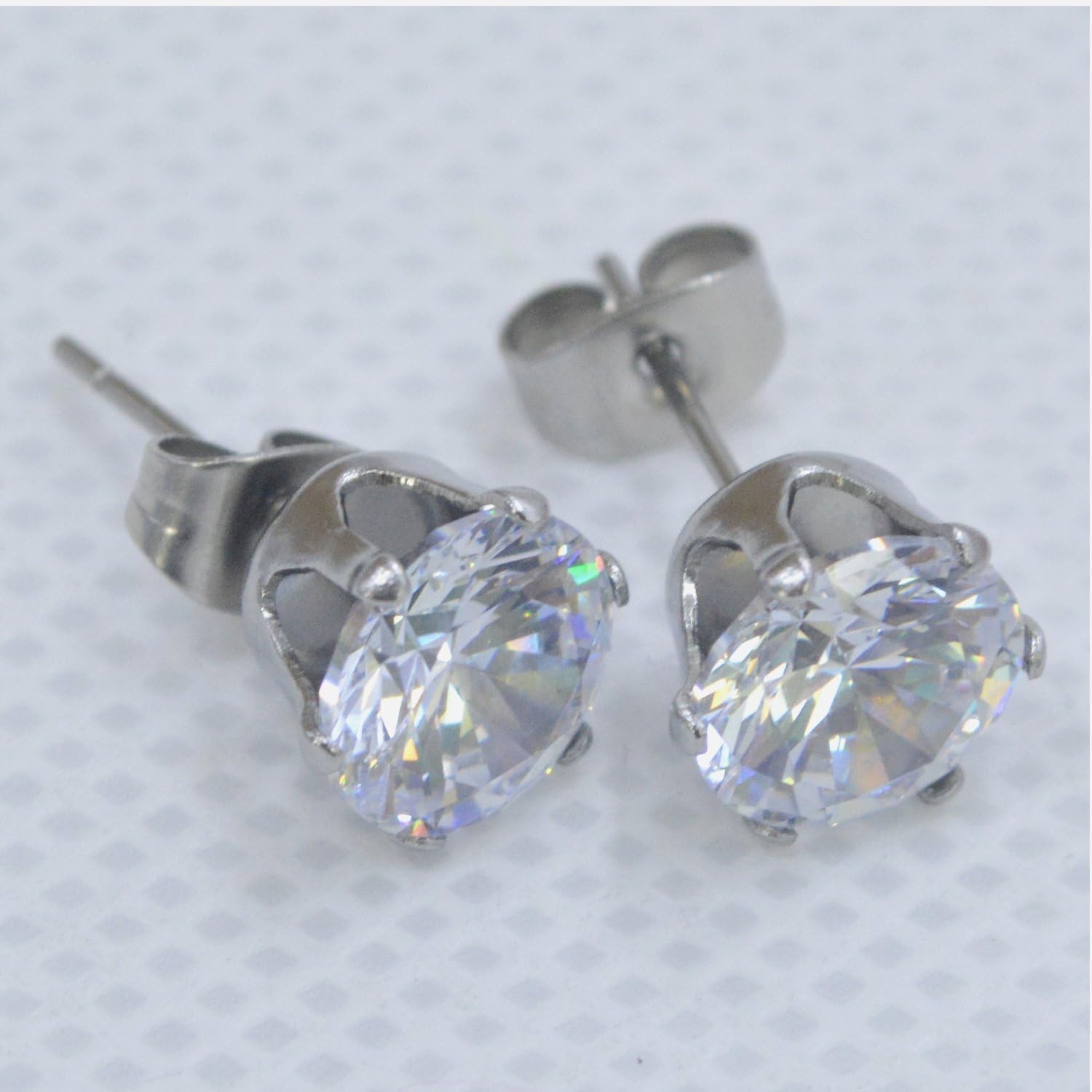 Assorted Sizes 6 Pair Hypoallergenic CZ Stud Earrings – Perfect for Any Occasion