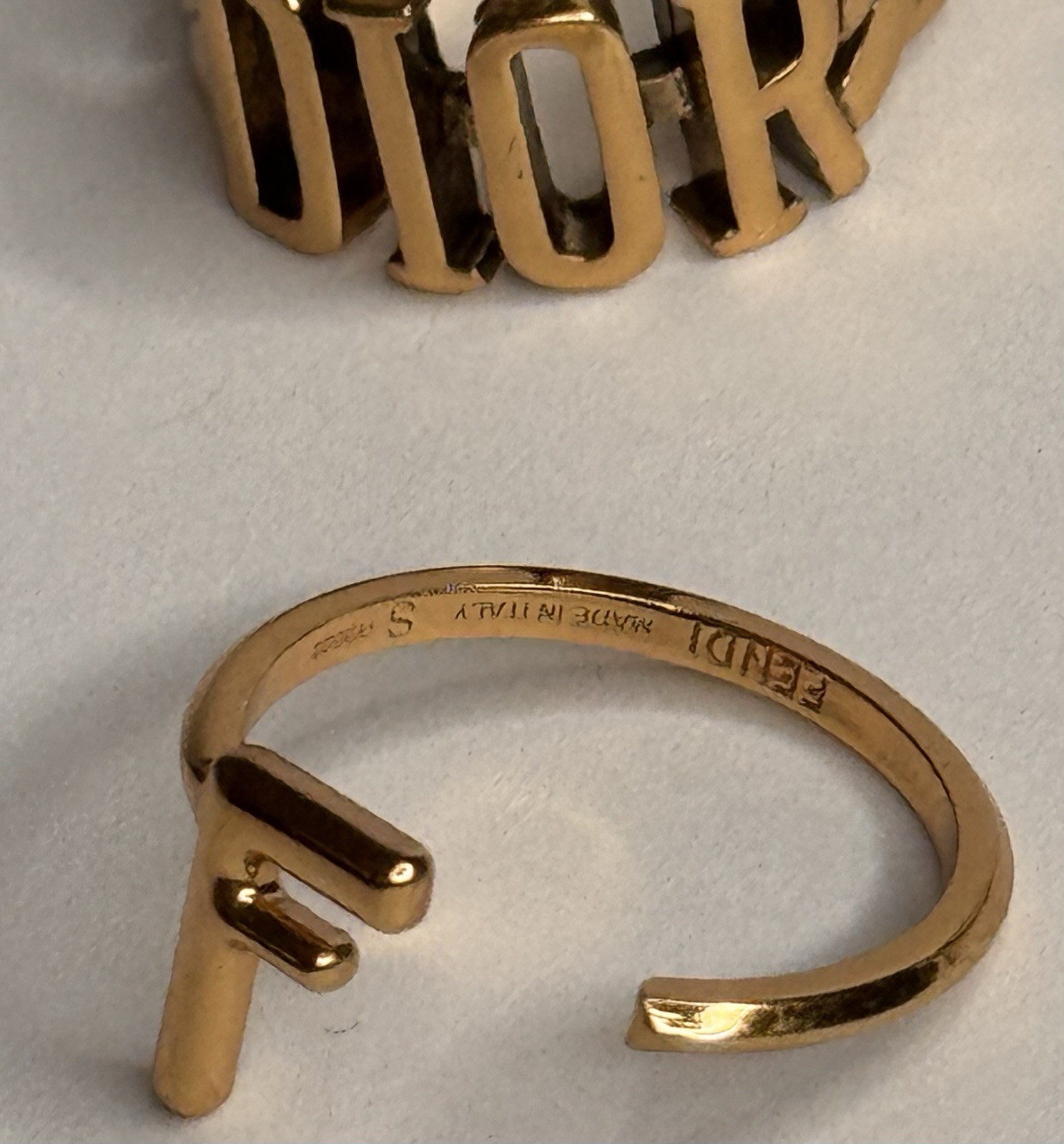 Christian Dior Rings and Fendi Gold Tone And Silver Size 6 USA