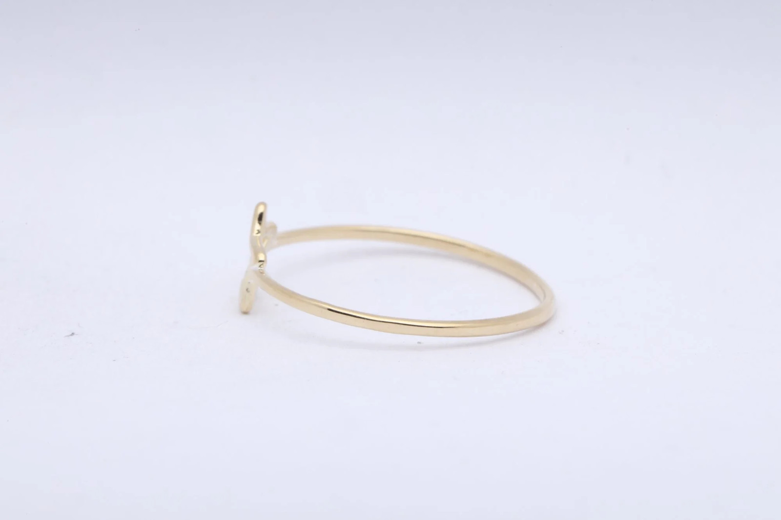 14k Yellow Gold Dainty Open Star Ring Size 9.25 (0.90ctw)