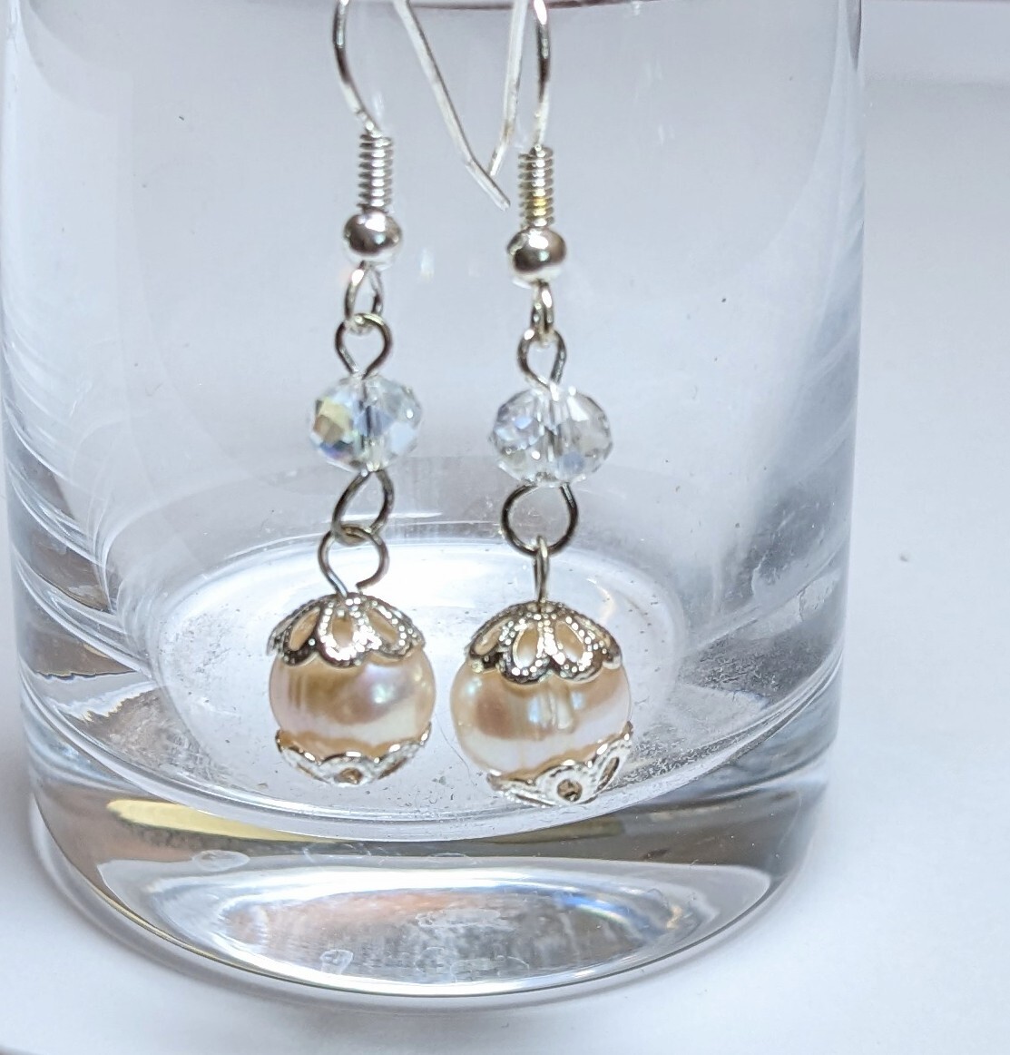 Freshwater Pearl Earrings Dangle 6 pairs White Pink Gray Elegant Everyday Wear