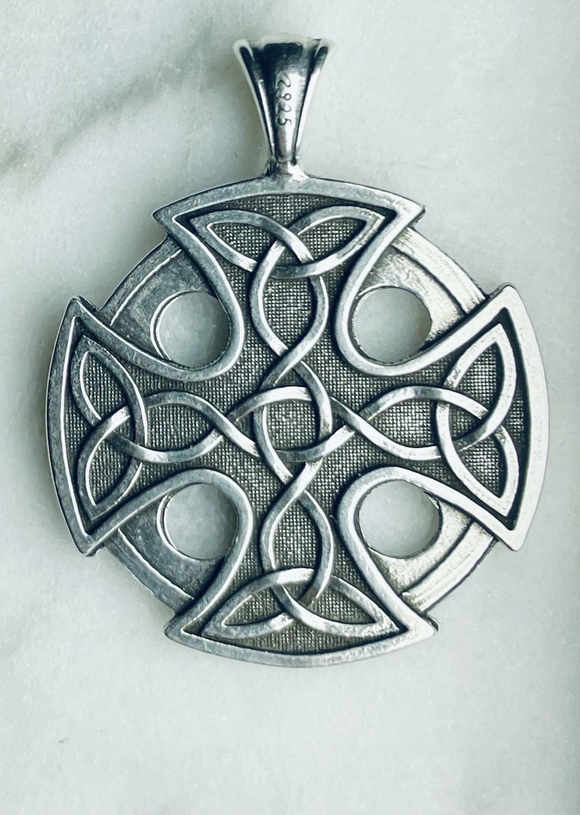 Sterling Silver Nevern Cross Pendant Double-Sided – Celtic Christianity – Wales
