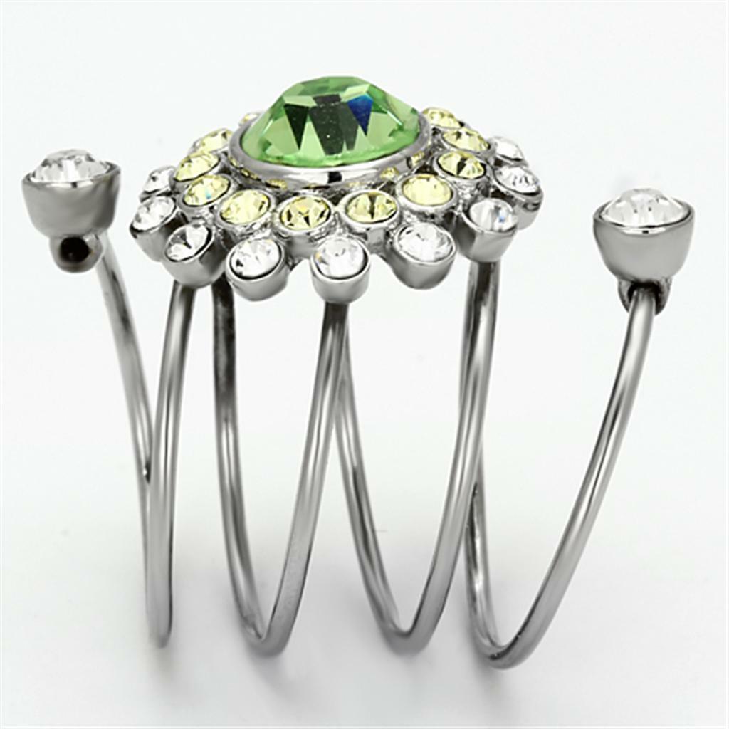 TK1148 – High polished (no plating) Stainless Steel Ring with Top Grade Crystal
