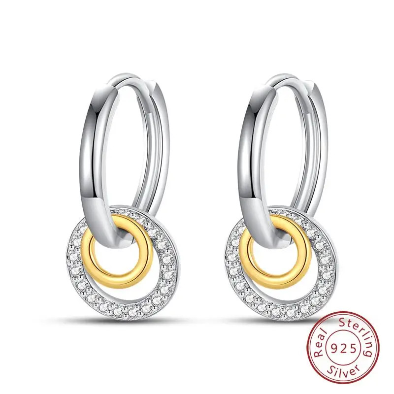 925 Sterling Silver Lotus Zircon Drop Earrings Women Wedding Classic Jewelry