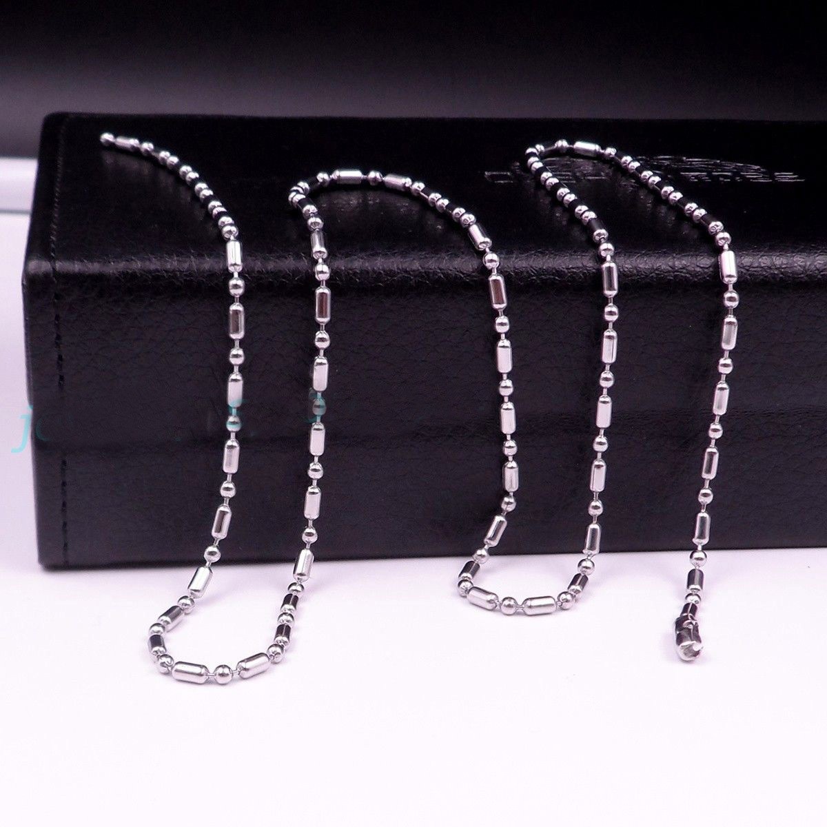 Wholesale 1.5/2/2.4/3.2mm 316L Stainless Steel Ball Bamboo Chain Necklace Gift