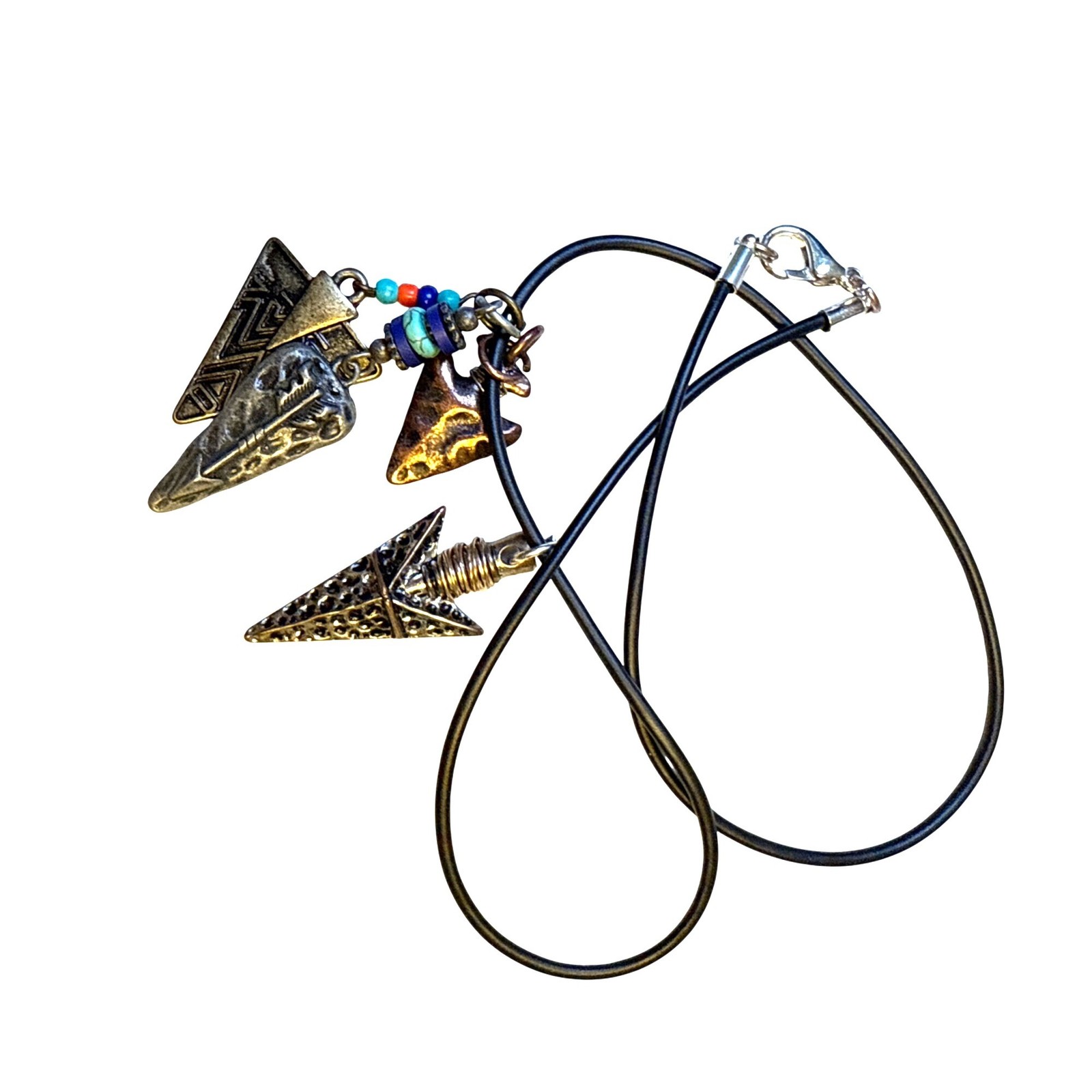 Arrowhead Pendant Necklace Boho Charm Jewelry Unisex Tribal Style Gift