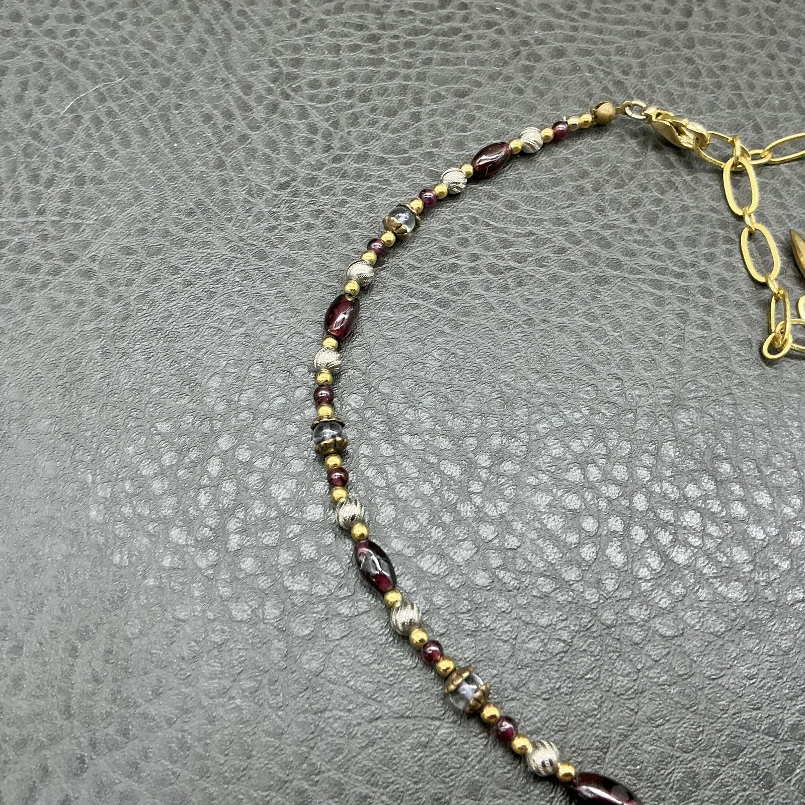 Michal Golan Necklace Red Glass Beaded Square Pendant 18 In Womens Jewelry