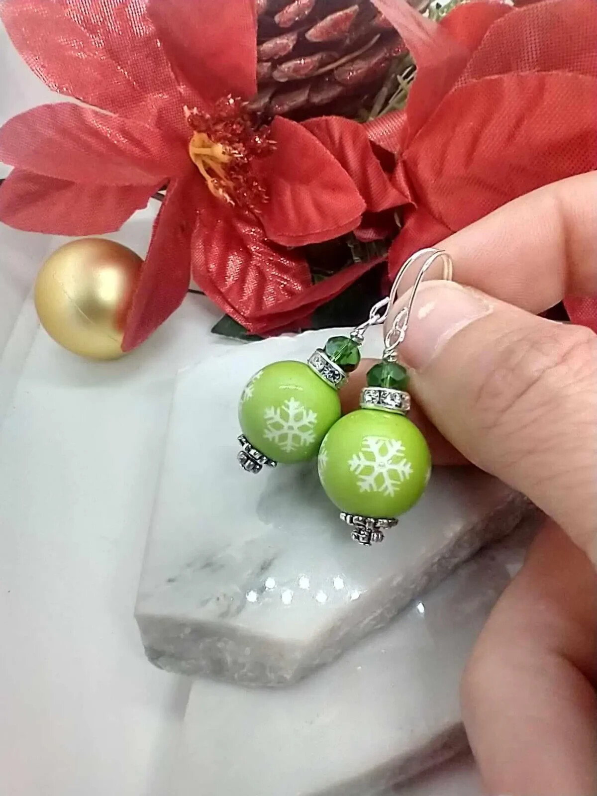 Christmas Earrings Christmas Dangle Earrings Stocking Stuffer Gift For Her