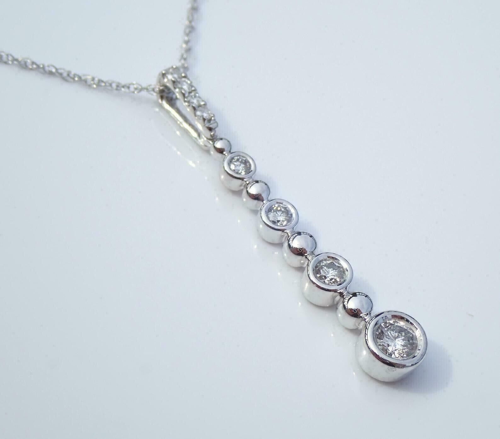 Round Cut Simulated Diamond Women’s Charm Pendant 14k White Gold Plated