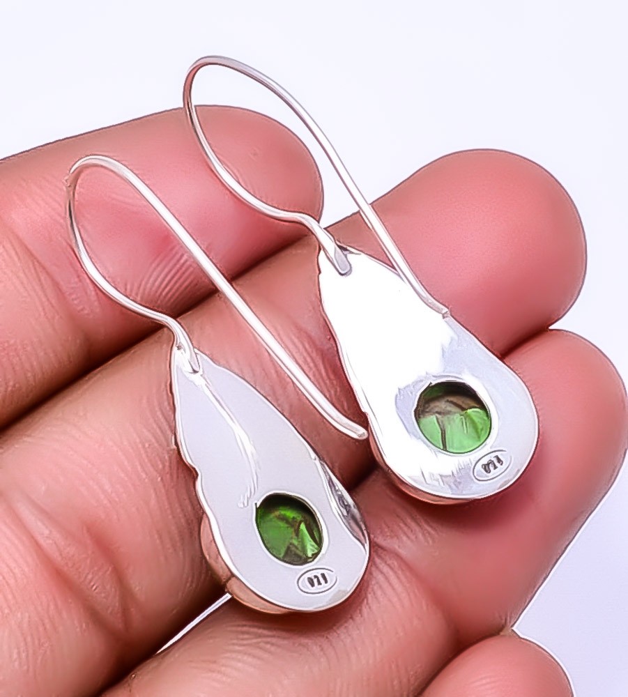 Copper Green Turquoise Designer 925 Sterling Silver Handmade Earring 1.56″ E28