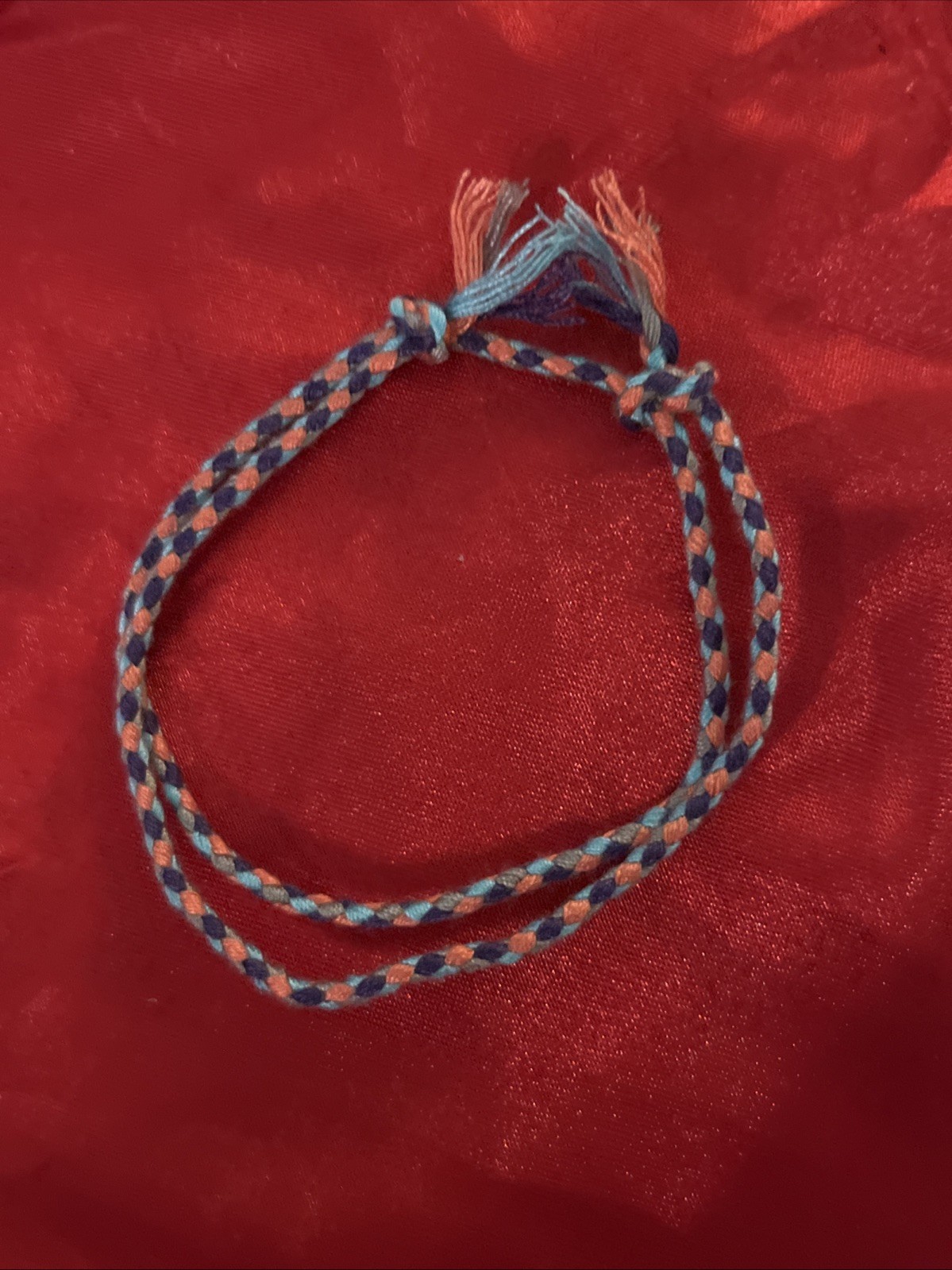 NEW BOHO BRAID THREAD FRIENDSHIP BRACELET ADJUSTABLE KNOT PURPLE PEACH AQUA NIP