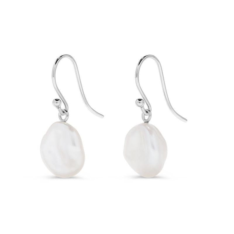 .925 Sterling Silver AAA 11.0-12.0mm White Freshwater Cultured Keshi Pearl 1″…