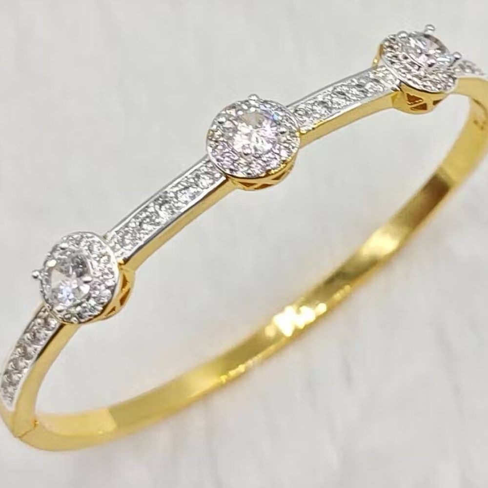 18K 22K 23K 24K THAI BAHT YELLOW GOLD JEWELRY BANGLE BRACELET 7in
