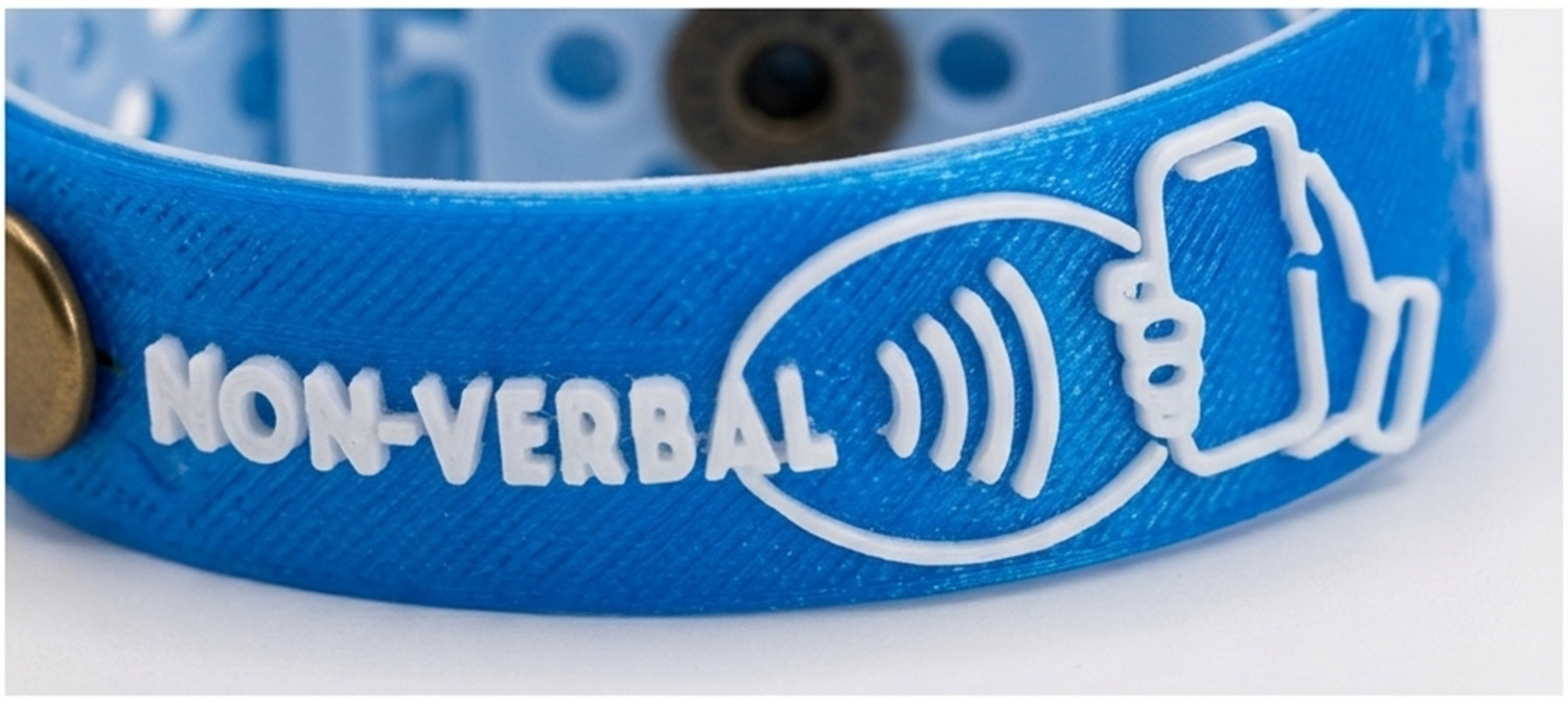 NFC-Enabled Non-Verbal Support Bracelet for Kids & Adults – Durable TPU 2-Pack