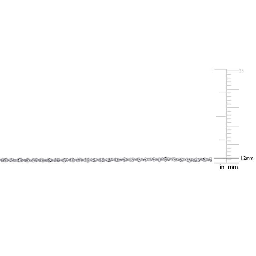 AMOUR 1.2mm Sparkling Singapore Necklace In 14K White Gold – 16 In