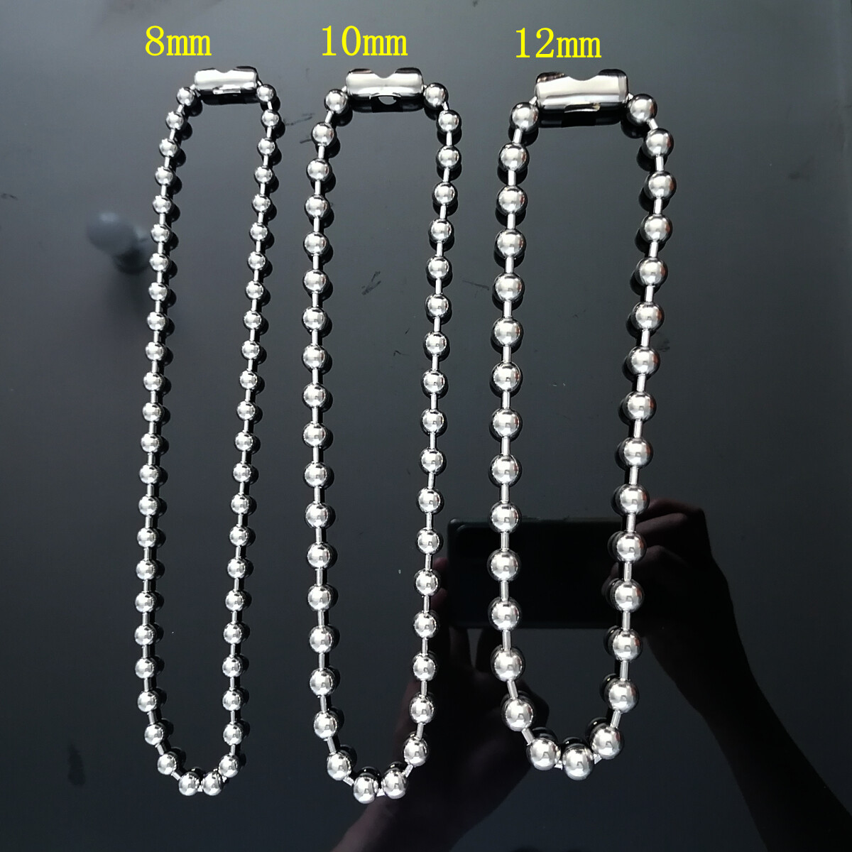 Punk Ball Chain Necklace, 316L Stainless Steel, 2000’s, Y2K, Grunge Jewelry, Pun