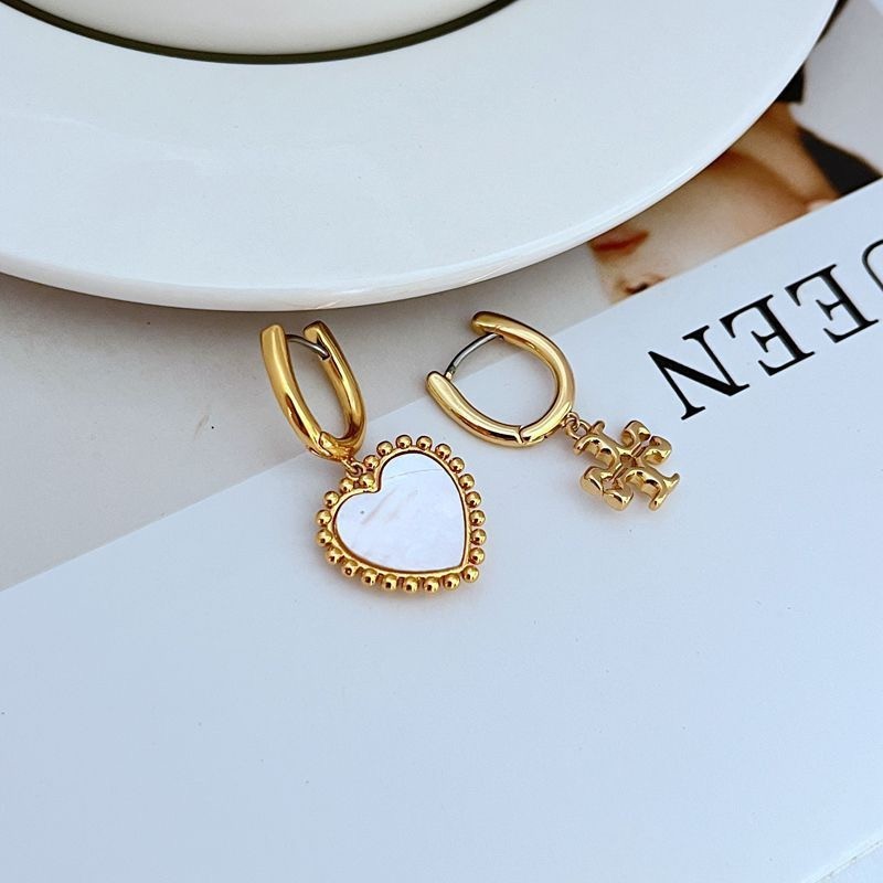 New Burch Heart & T logo earrings with Jewelry Pouch Size:3.3*1.7cm