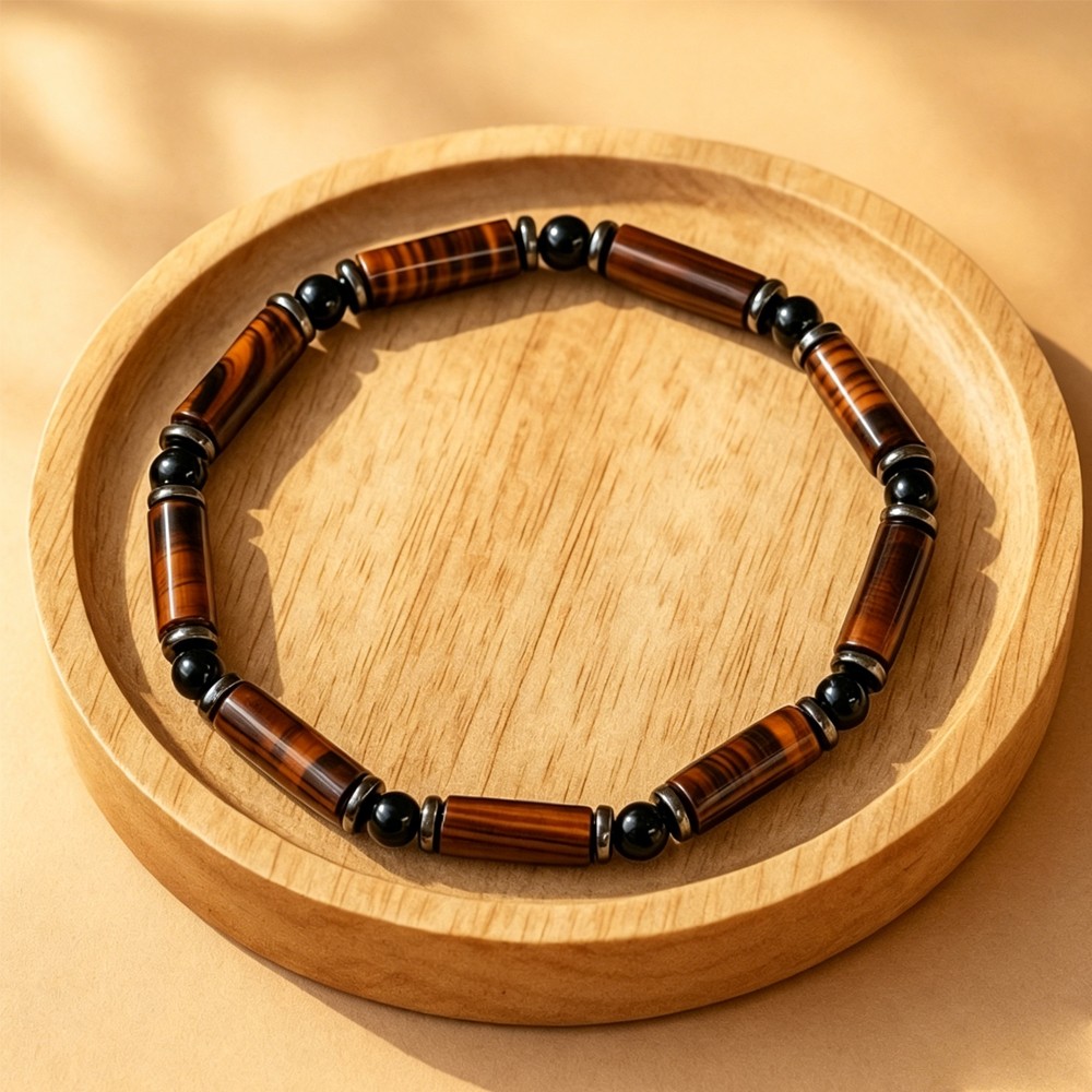 High Quality Tiger Eye Hematite Men Bracelet Dainty Healing Good Fortune Gift
