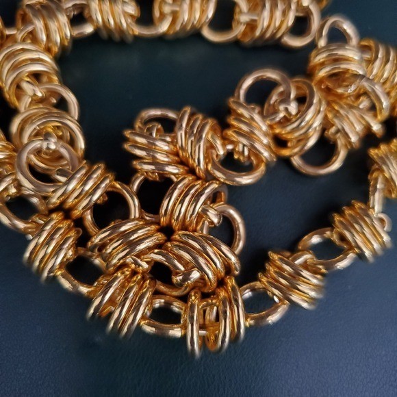Bronze Milor Italy Gold Tone Loop Necklace Everyday Wear to Dressy
