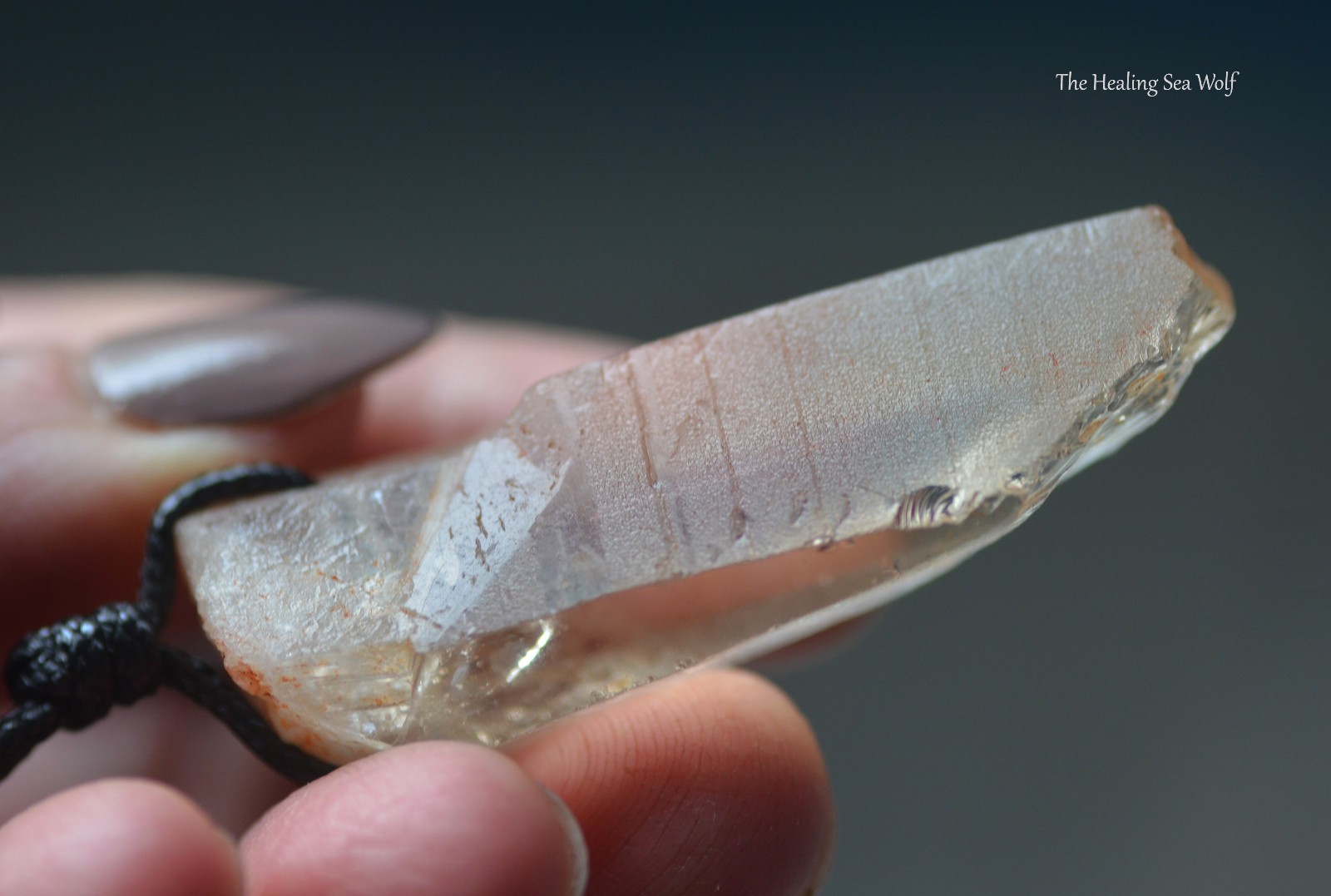 Etched Citrine Necklace Arcturian Triangular “Starship” Markings | from Zambia