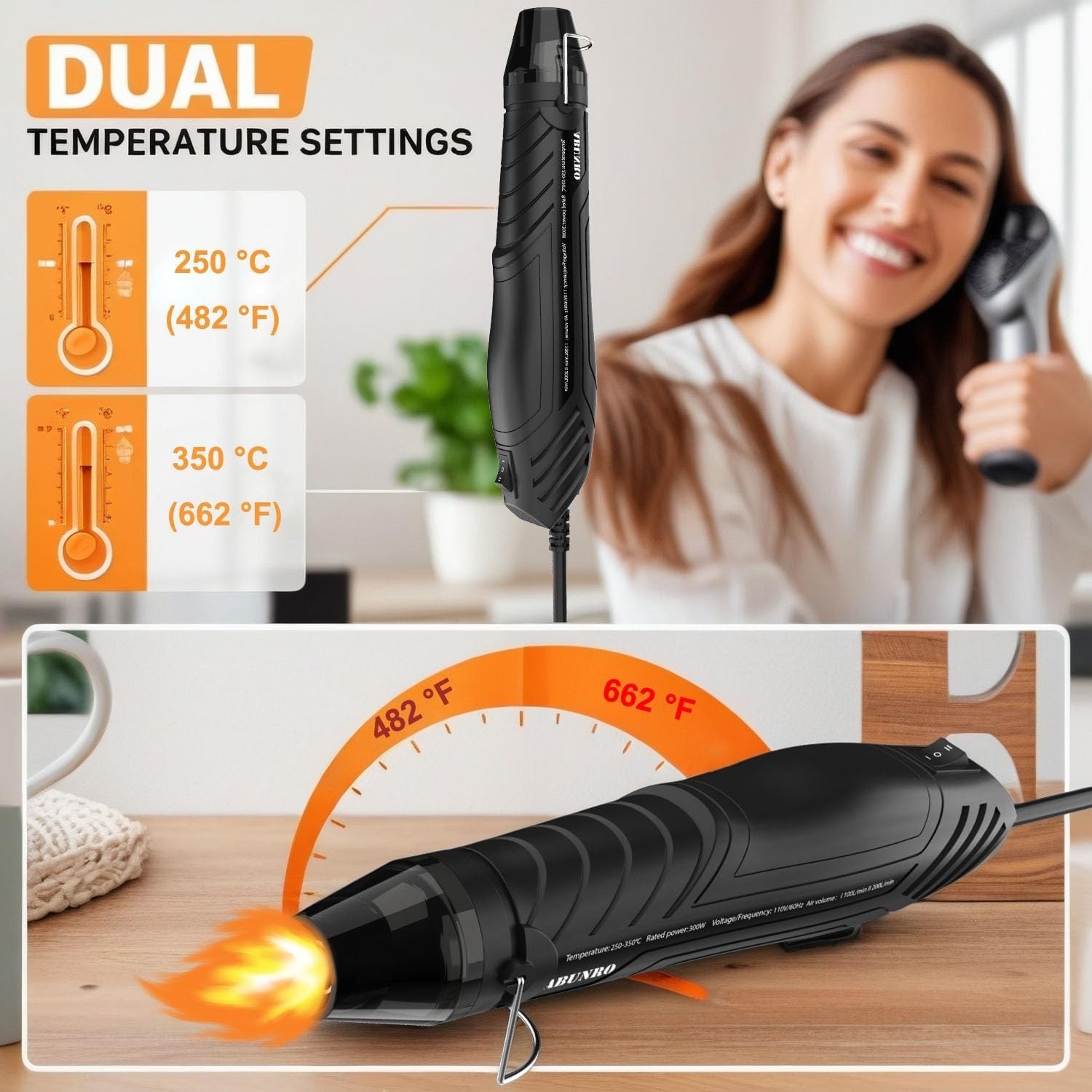 Mini Heat Gun 110V 300W Handheld DIY Electric Tool Embossing Shrink Wrapping