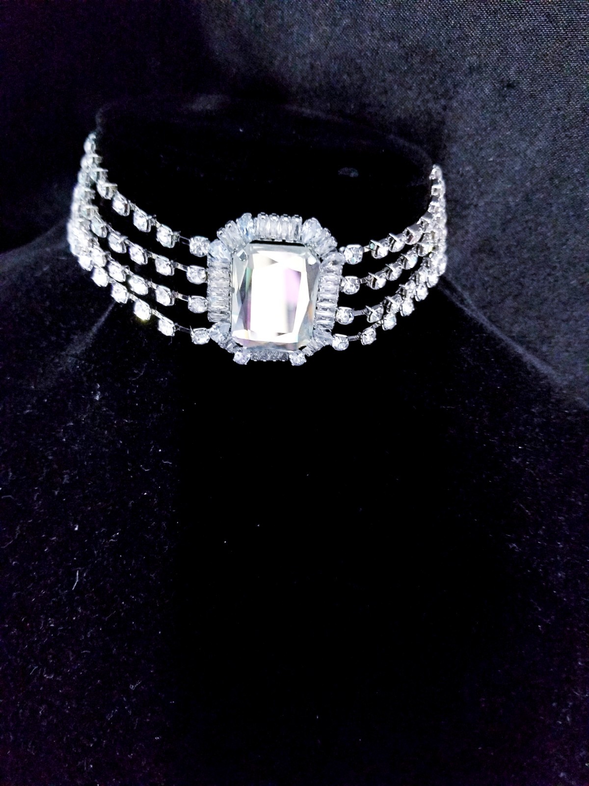 Clear Crystal Choker Rhinestone Crystal Necklace Bridal Prom Pageant Jewelry