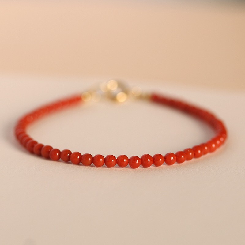 Natural Carnelian 3mm Beaded Crystal Healing Reiki Calming Women Bracelet Gift