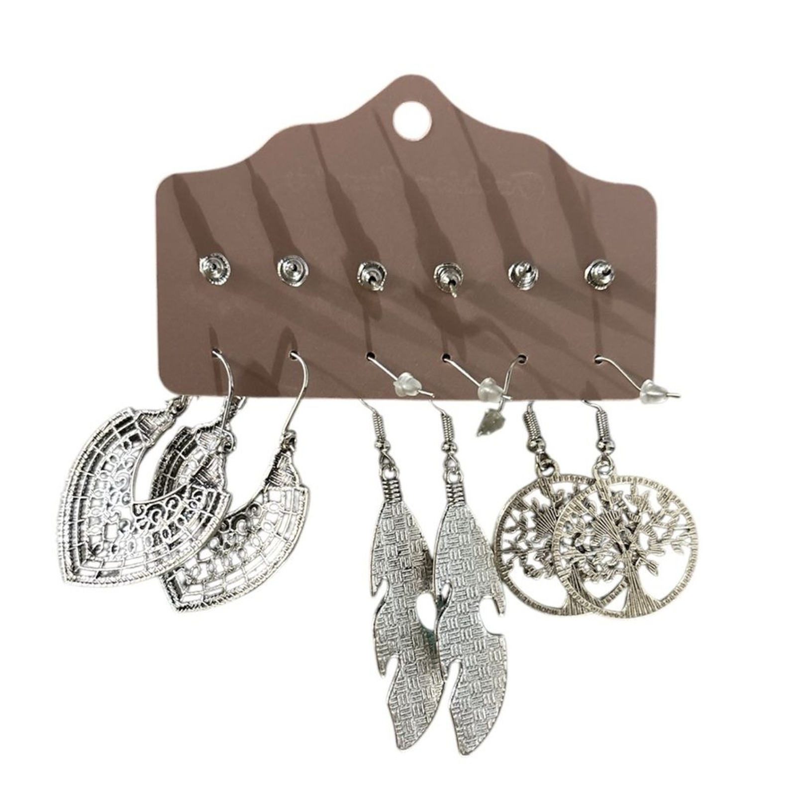 Bohemian Silver and Blue Earrings Set